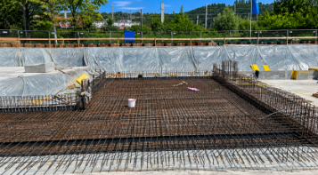 Fundament aus Stahl und Beton